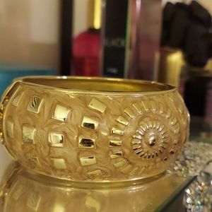 Gold cream tan  bangle